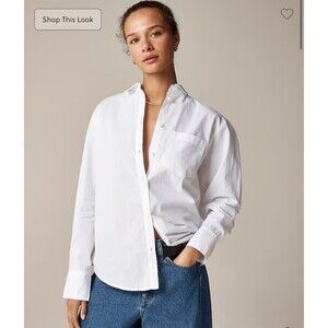 J.CREW Garçon Classic Shirt in Cotton Poplin Size 4 White NEW Classic Work BY715